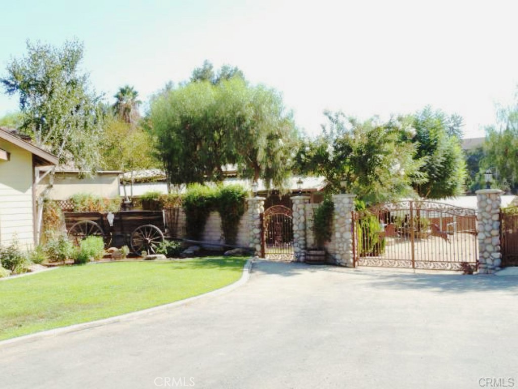 an outdoor space with trampoline