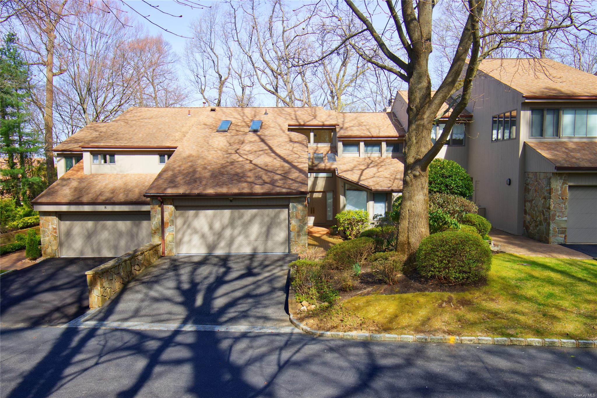 View of front of home with a garage