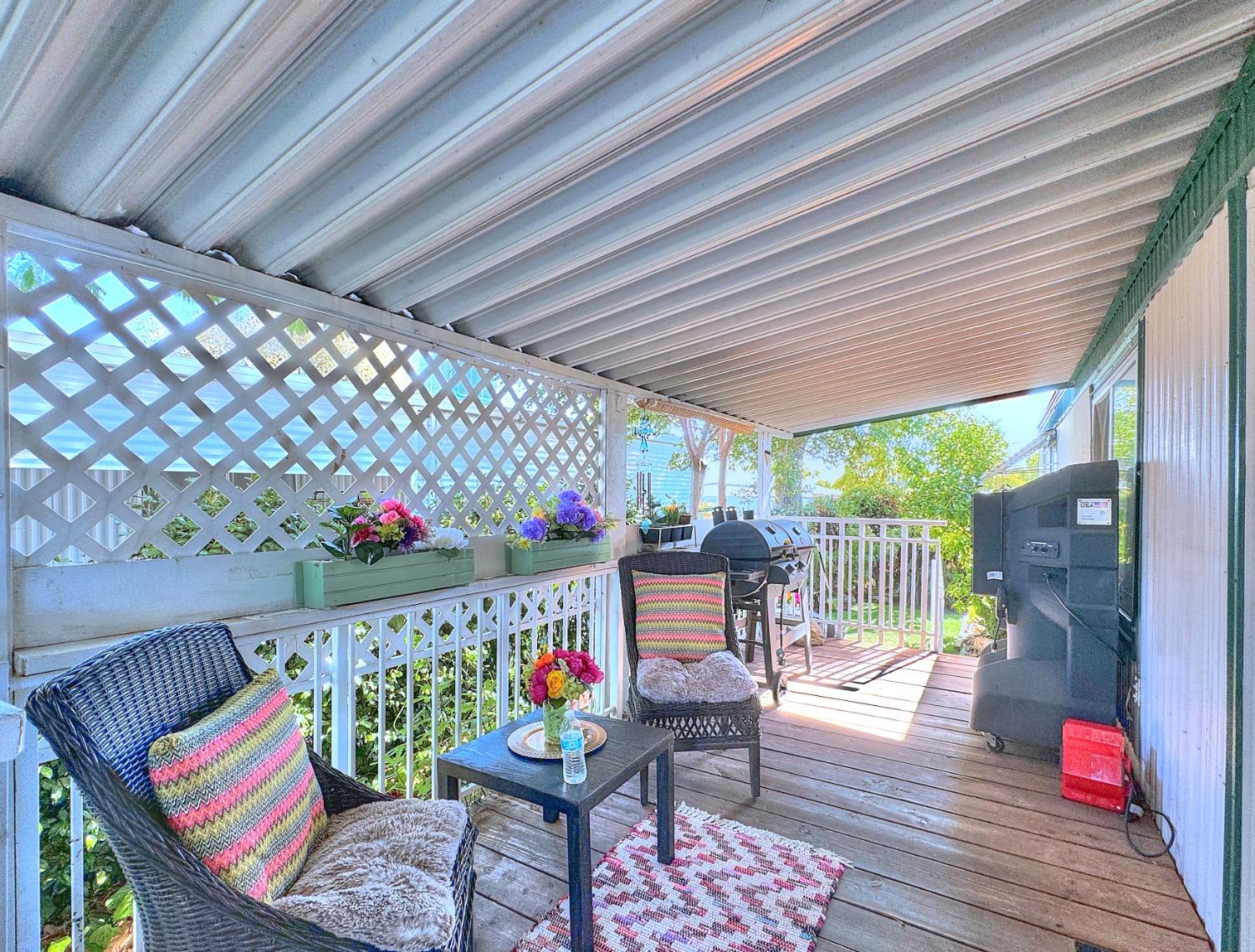 a outdoor living space with furniture