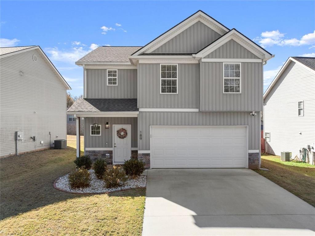 a front view of a house with entertaining space