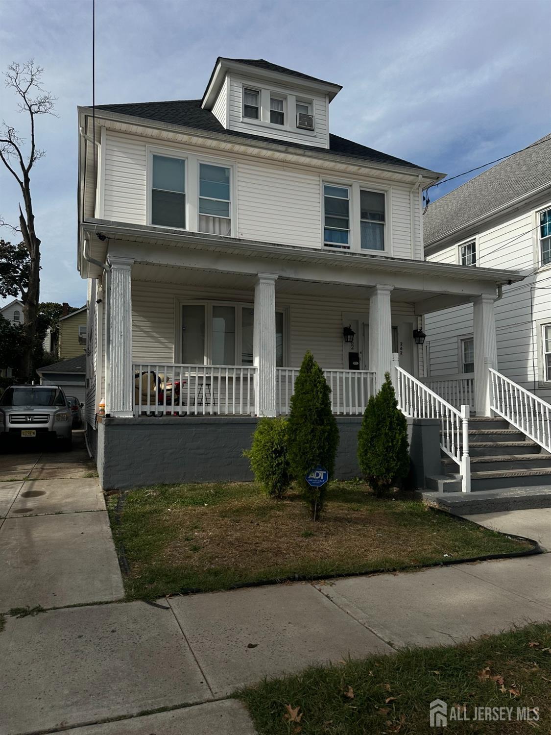 a front view of a house