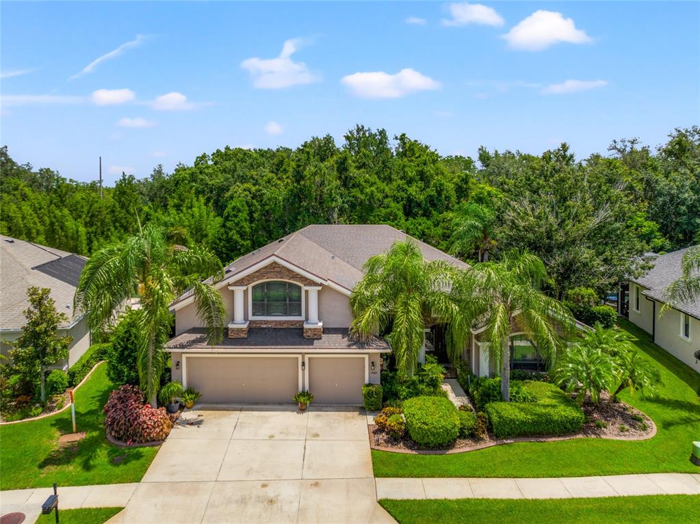 a house view with a garden space