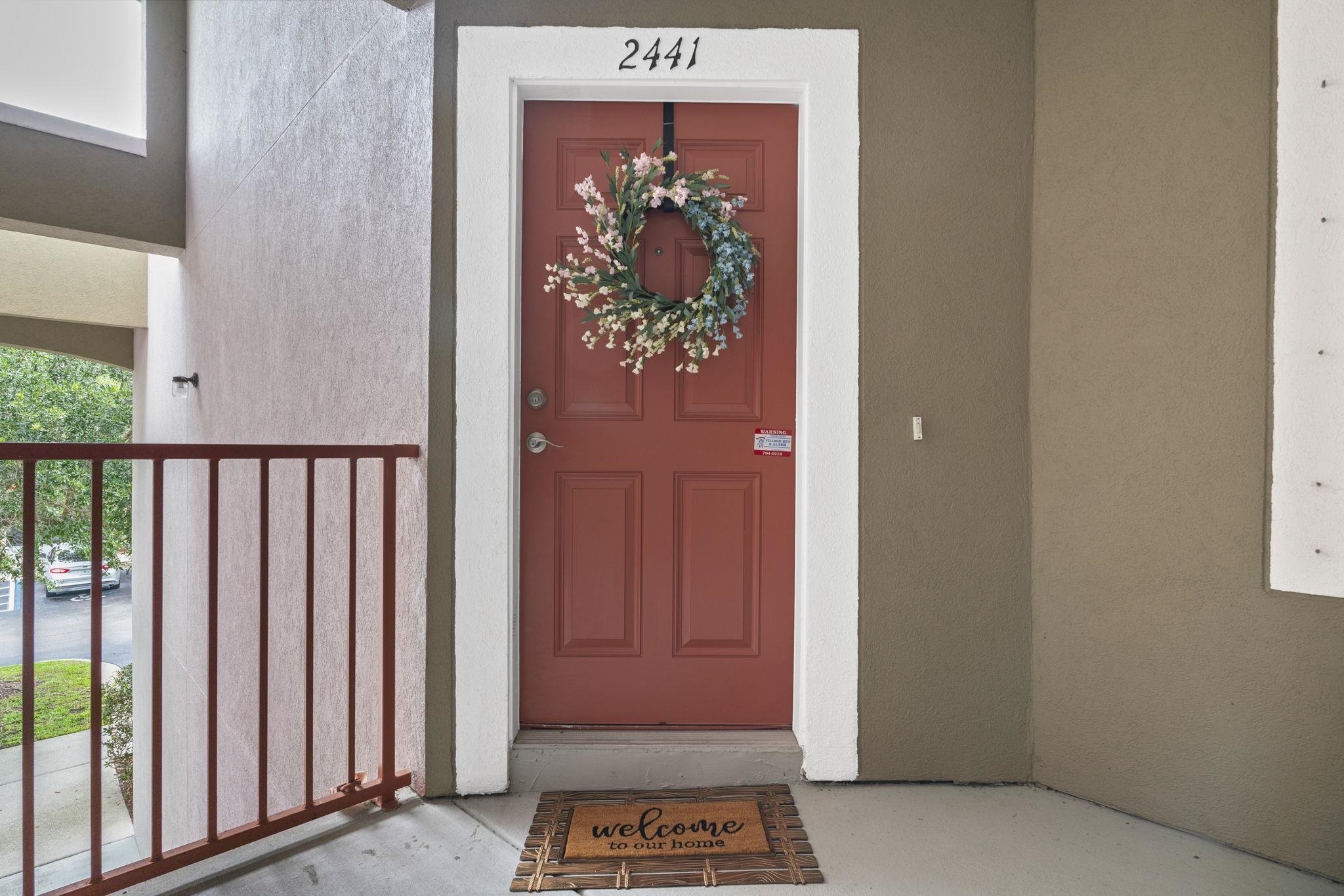 a view of a painting of a door