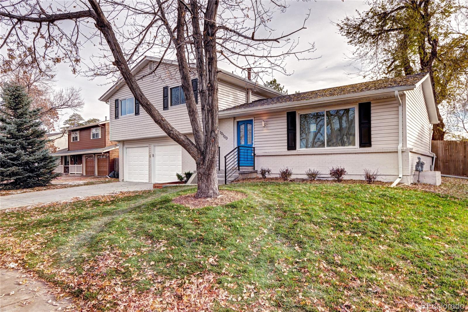 a house that has a tree in front of it