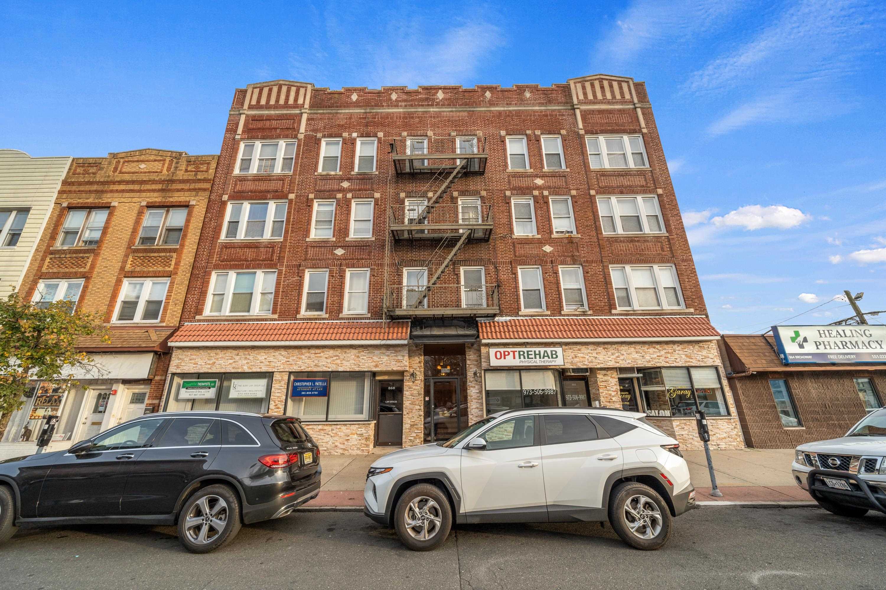 a car parked in front of a building