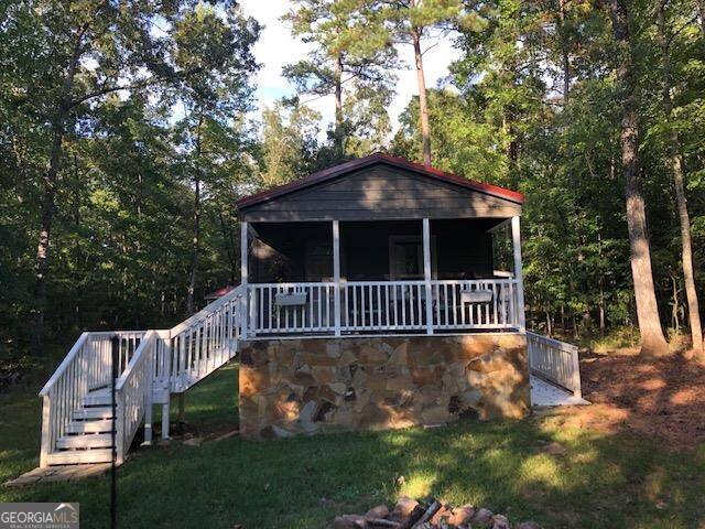 a view of a deck with a trees