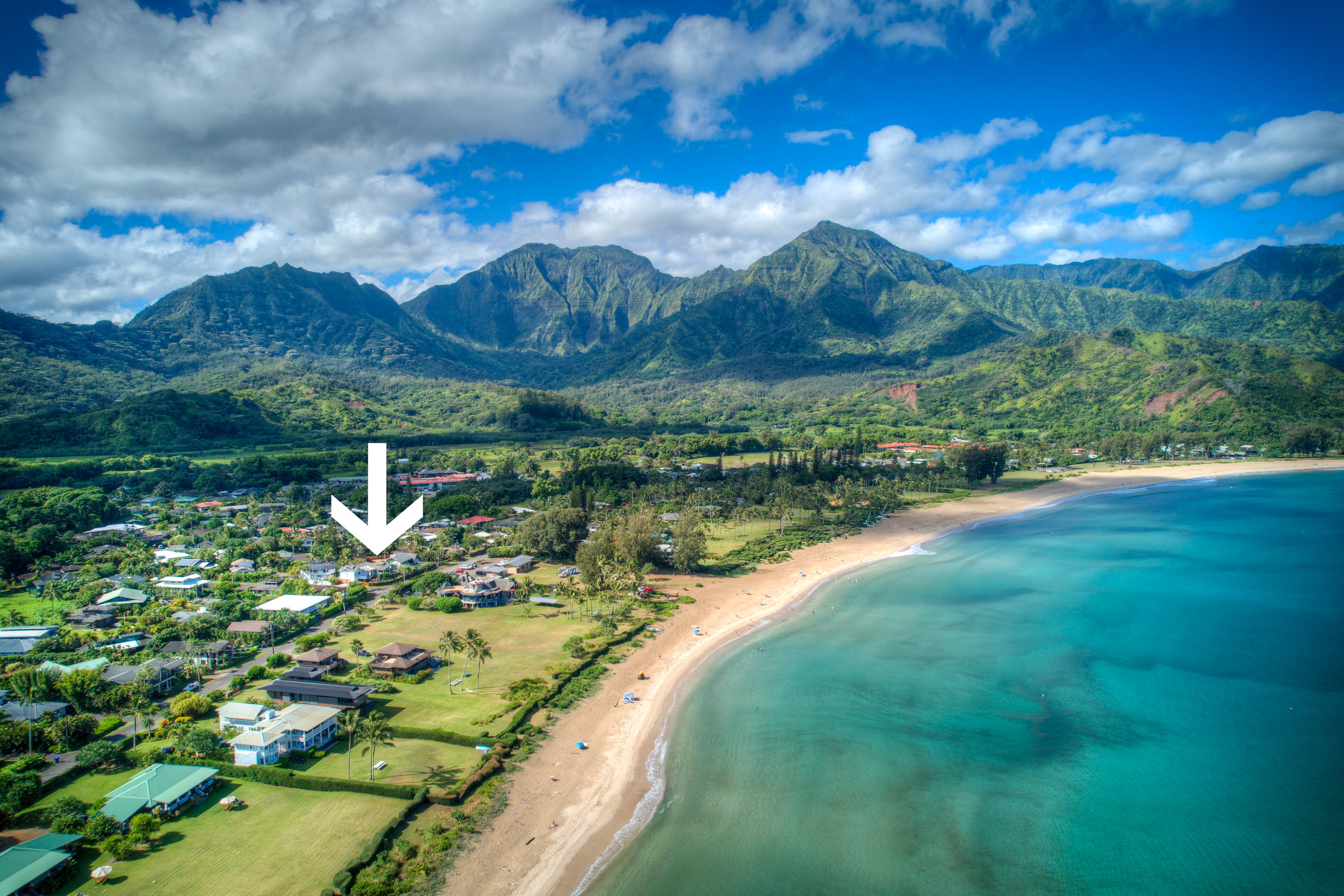 Roll out of bed and you will be on the beautiful Hanalei Bay!