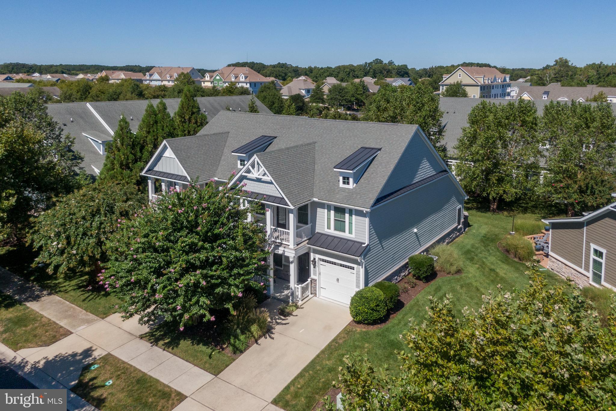 an aerial view of a house