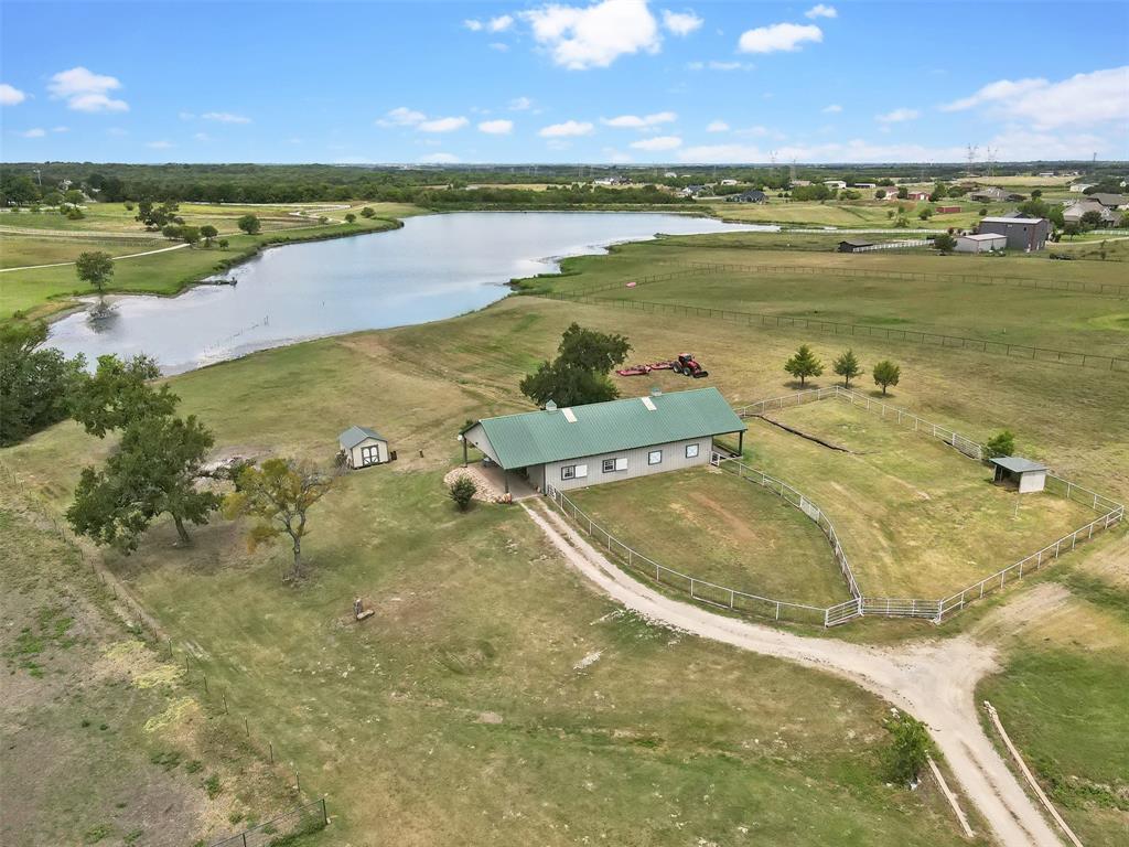 a view of a lake and a yard