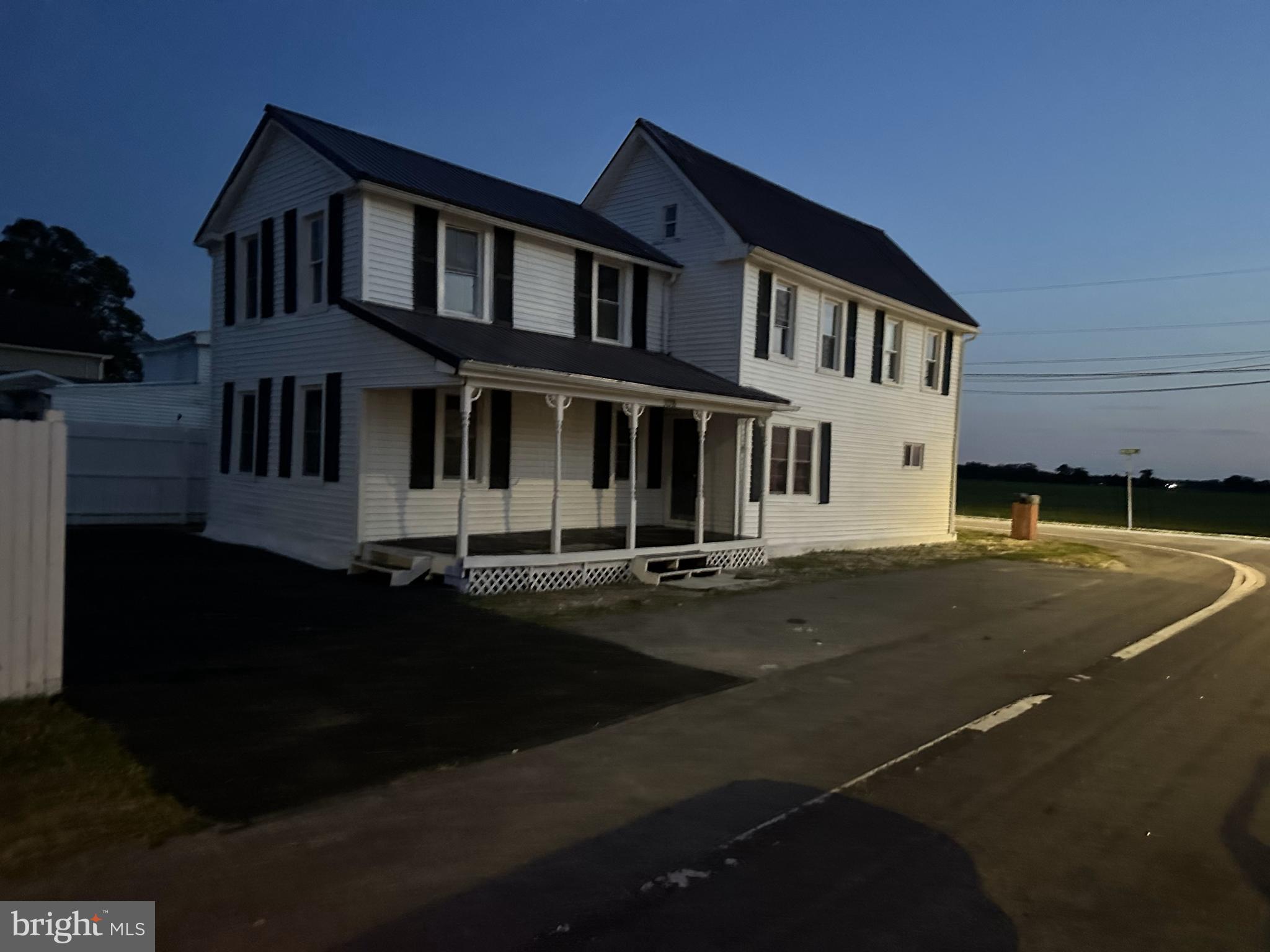 a front view of a building with street