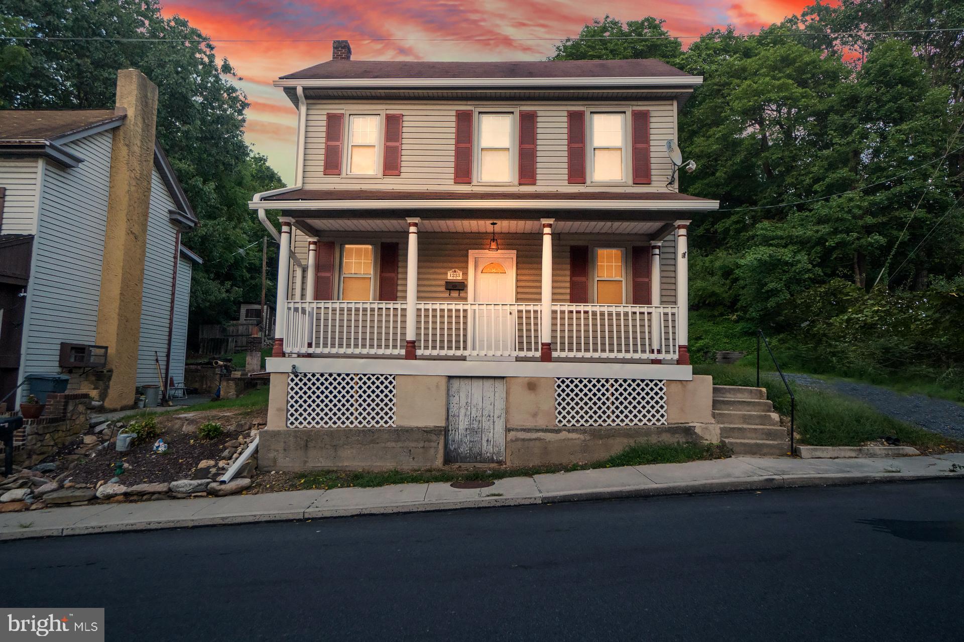 a front view of a house