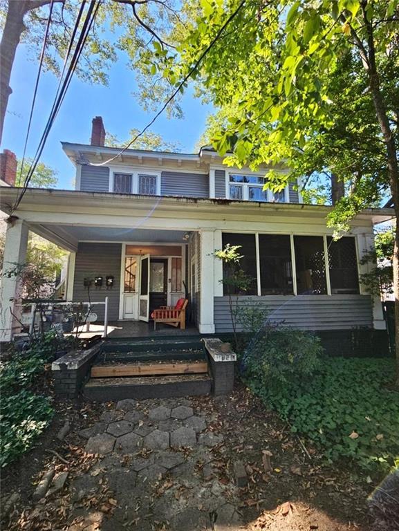 front view of a house with a porch