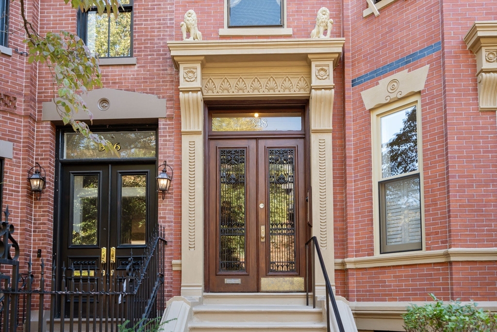 front view of a brick building