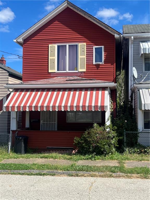 a front view of a house