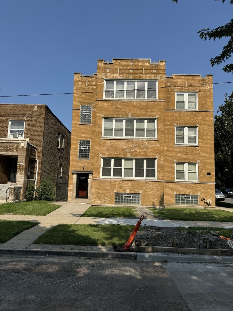 a front view of a building