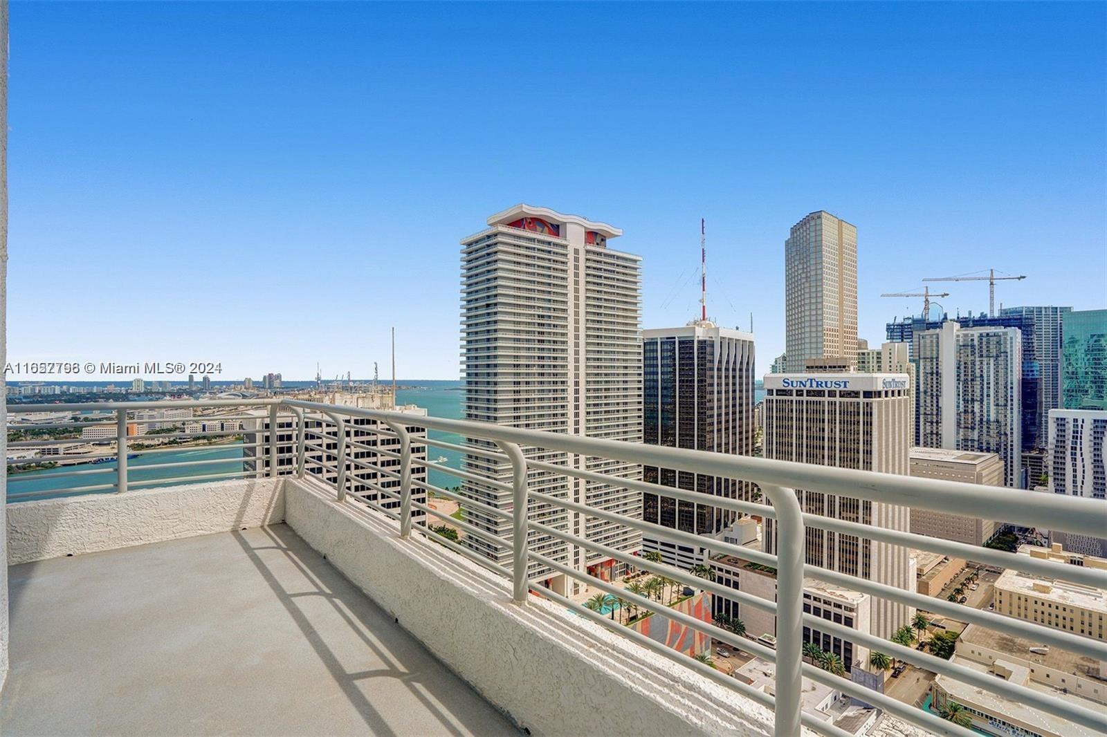 a view of balcony with city view