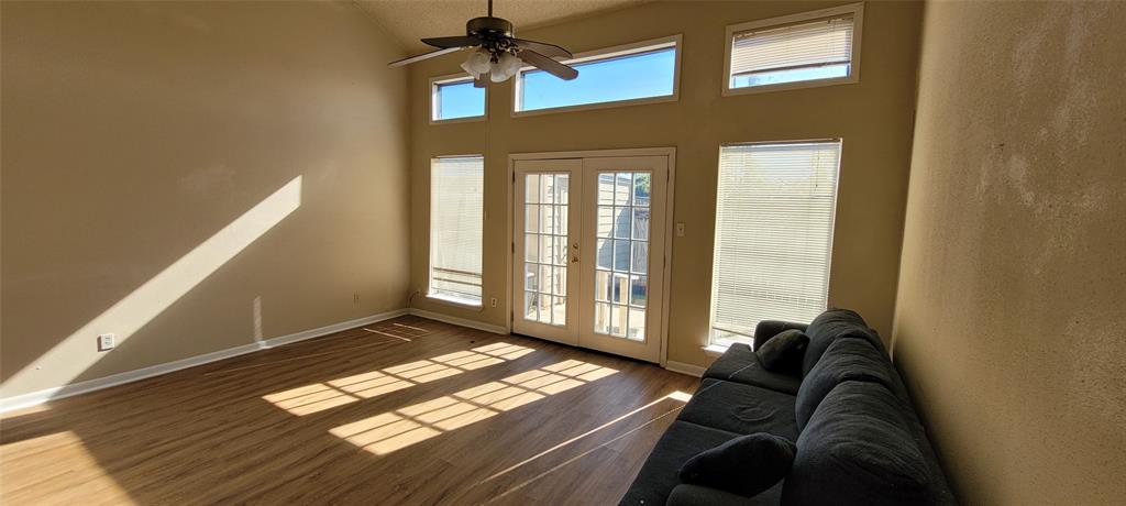 Living room with recent laminate flooring