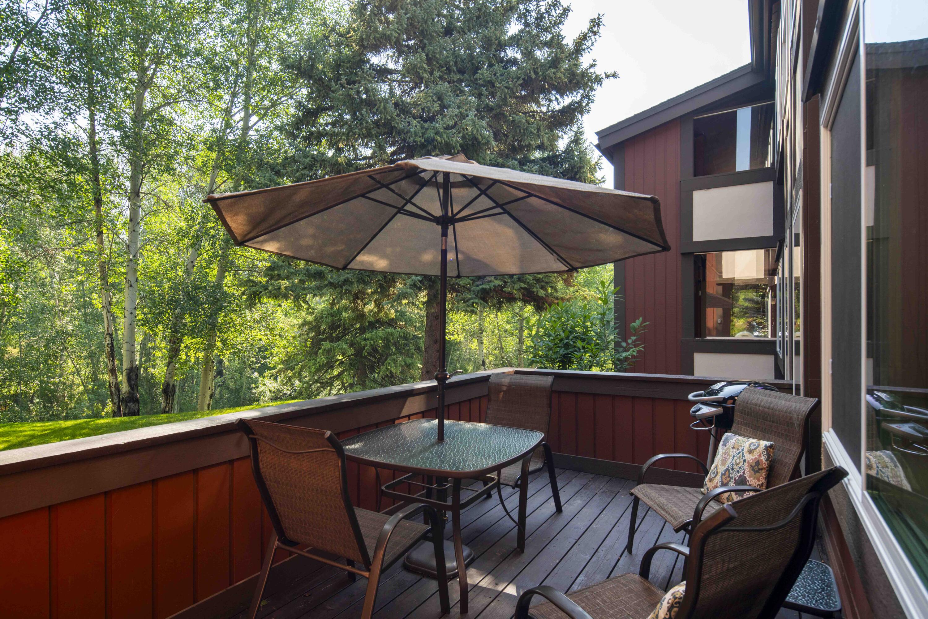 Private deck overlooking open space