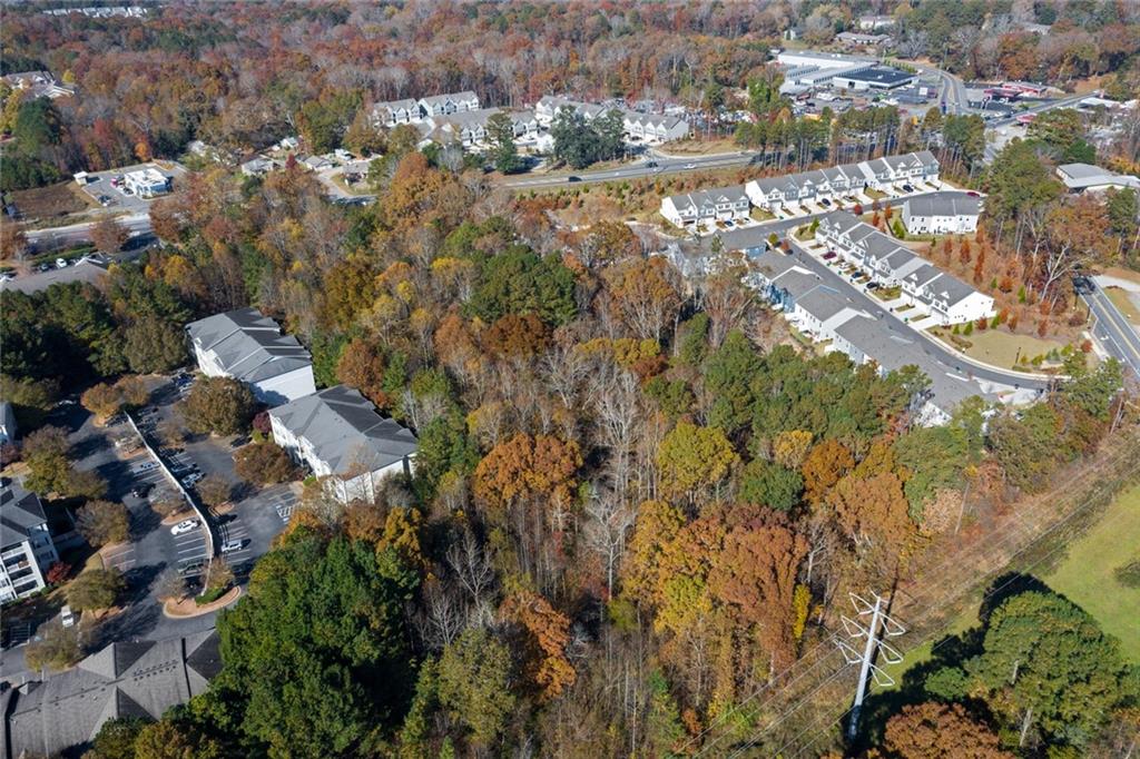 an aerial view of multiple house