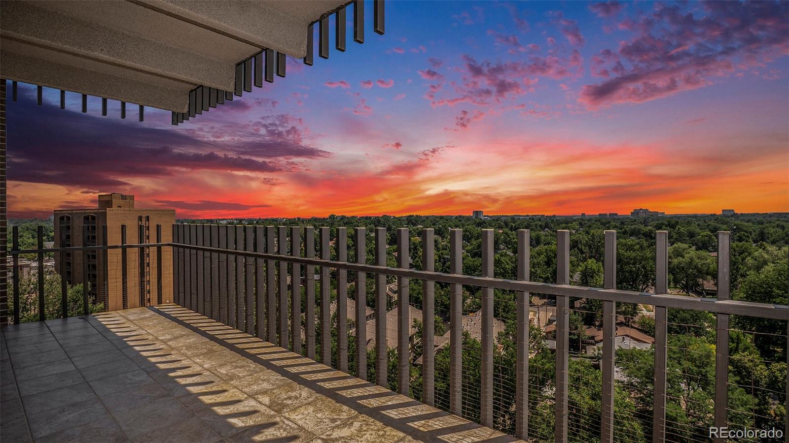 a view of a balcony with an outdoor space