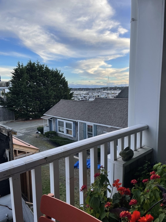 a view of a city from a balcony