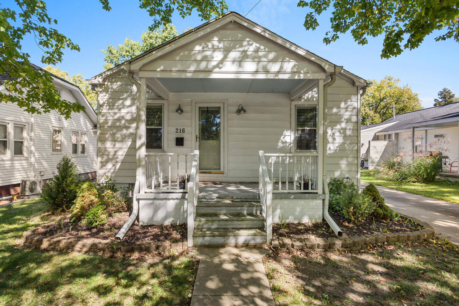 front view of a house with a porch