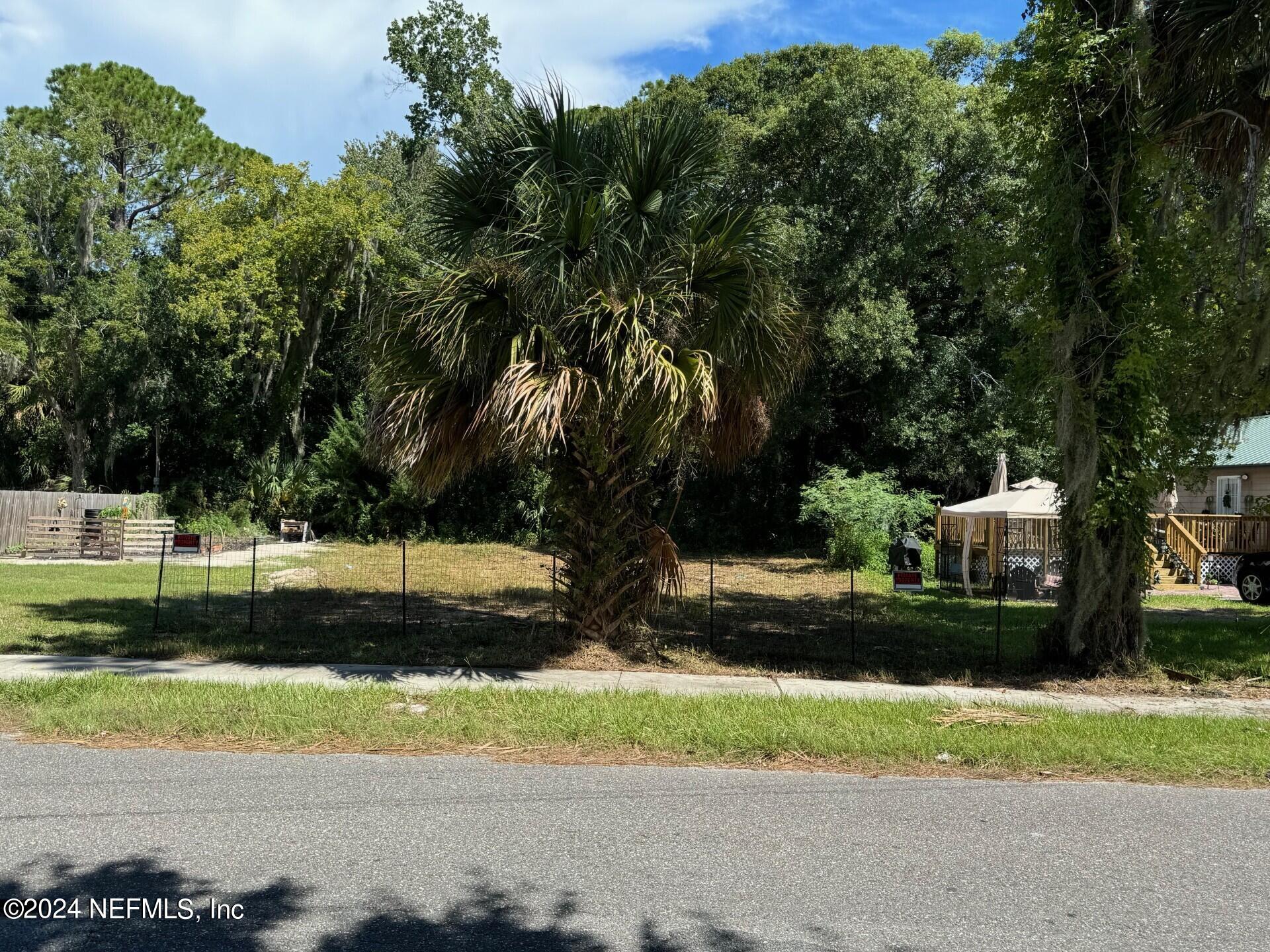 a view of backyard with green space