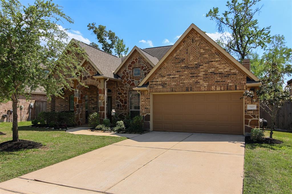 This beautiful home in Augusta Pines is waiting for you! Gorgeous stone and brick are featured on the front, there's a front porch with room for two chairs and a little table, and don't forget the 3 car tandem garage!