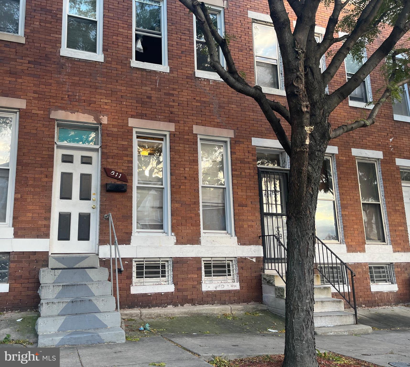 a view of a brick building