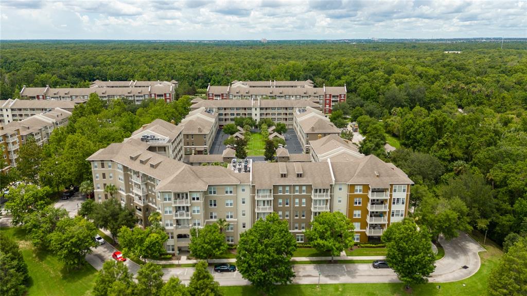 an aerial view of multiple house