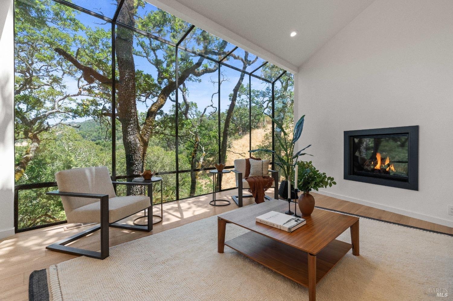 a living room with furniture