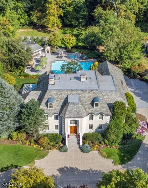 an aerial view of a house