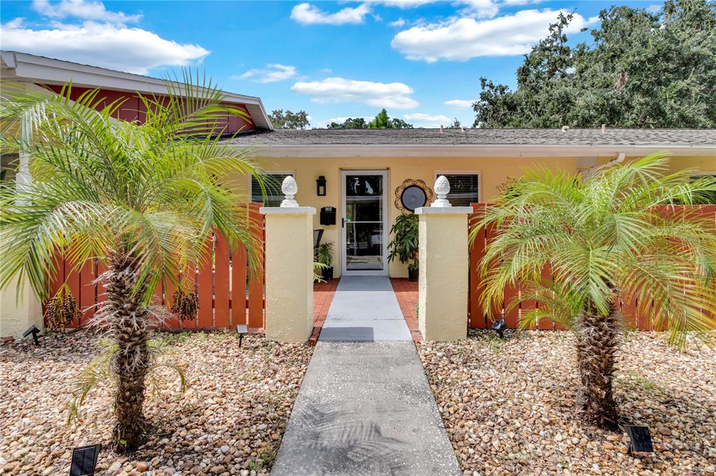 a view of a house with a patio