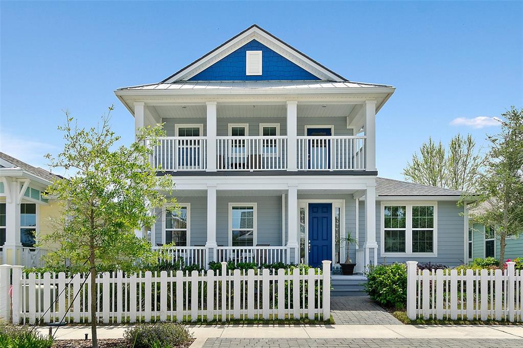 front view of a house with a porch