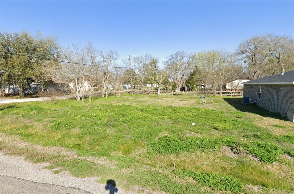 a view of a big yard with large trees