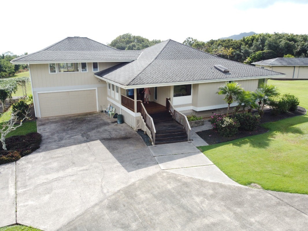 Main house with 2 car garage