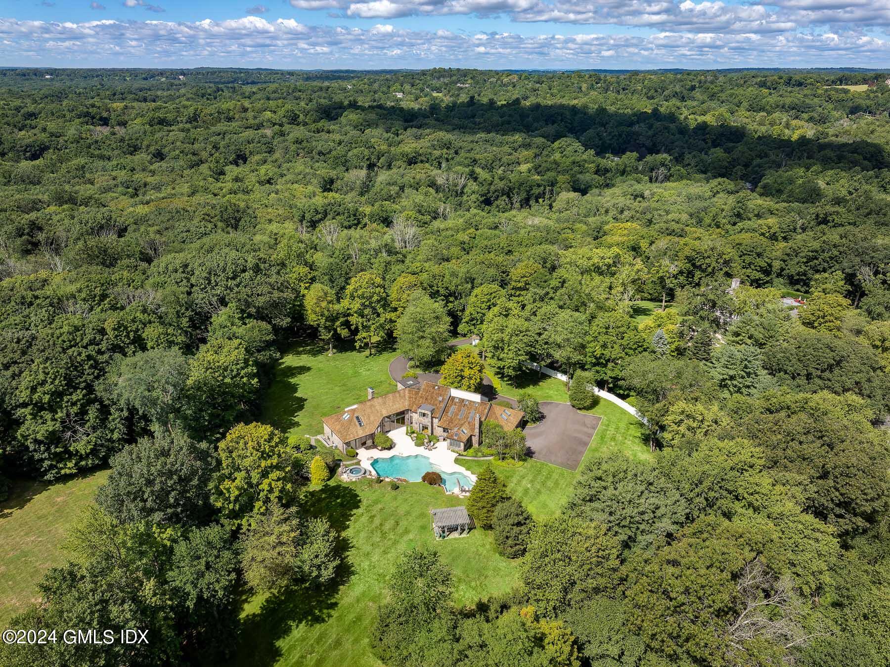 a view of a lush green field