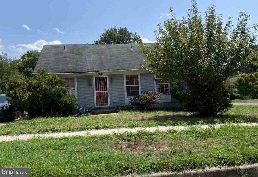 a view of backyard of house with green space