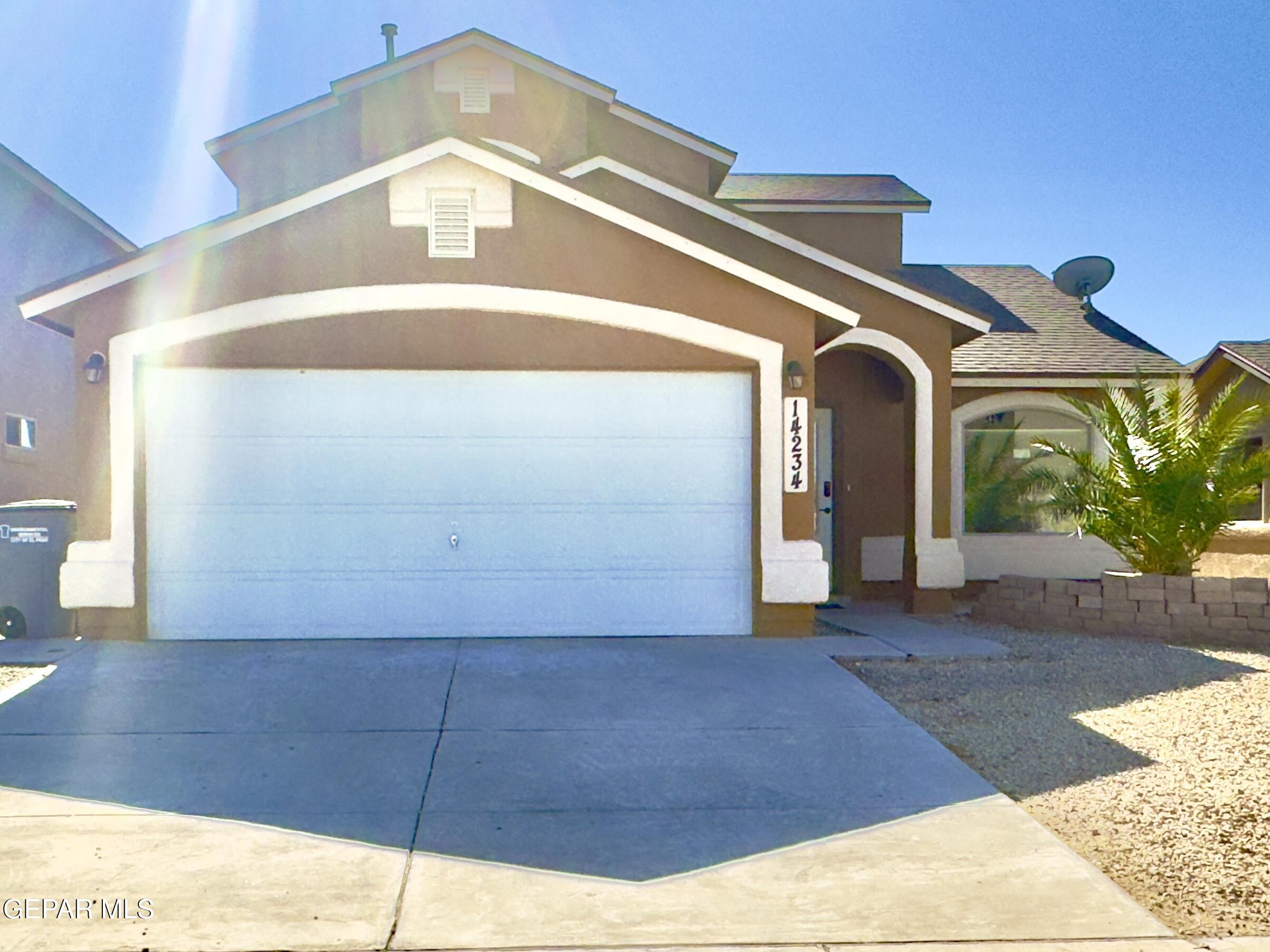 a view of a garage