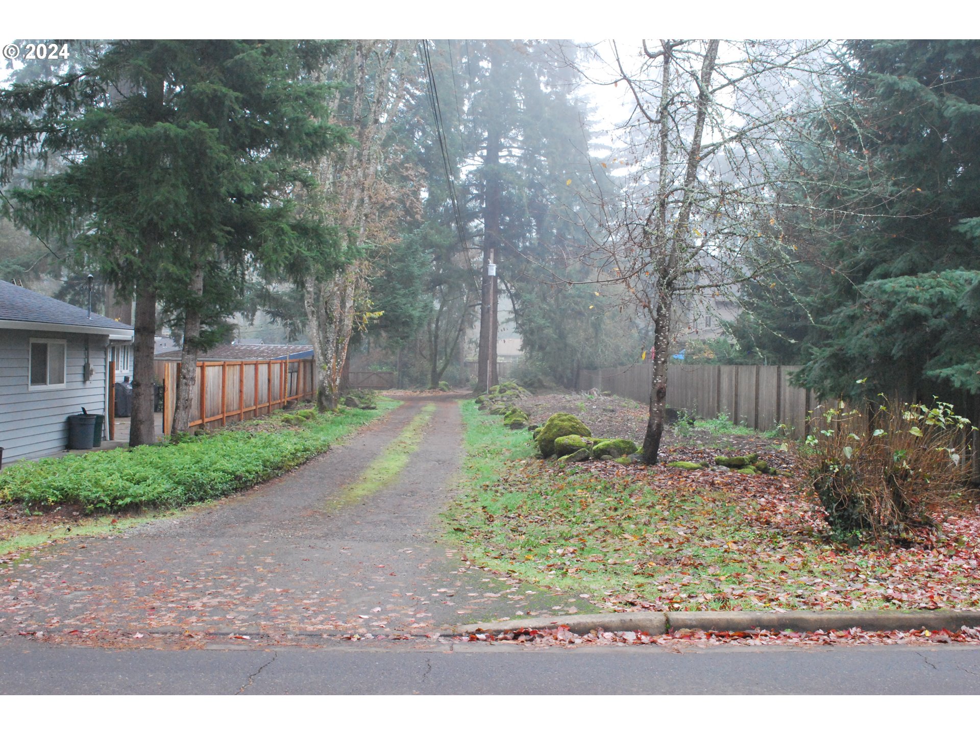 a backyard of a house with lots of green space