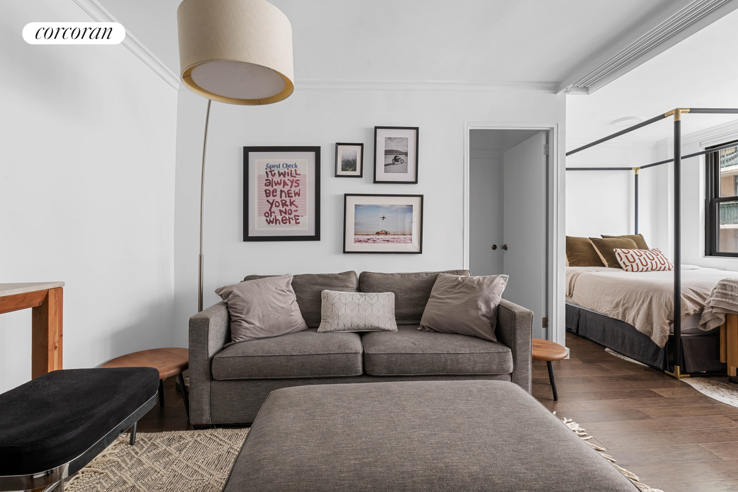 a living room with furniture and a couch