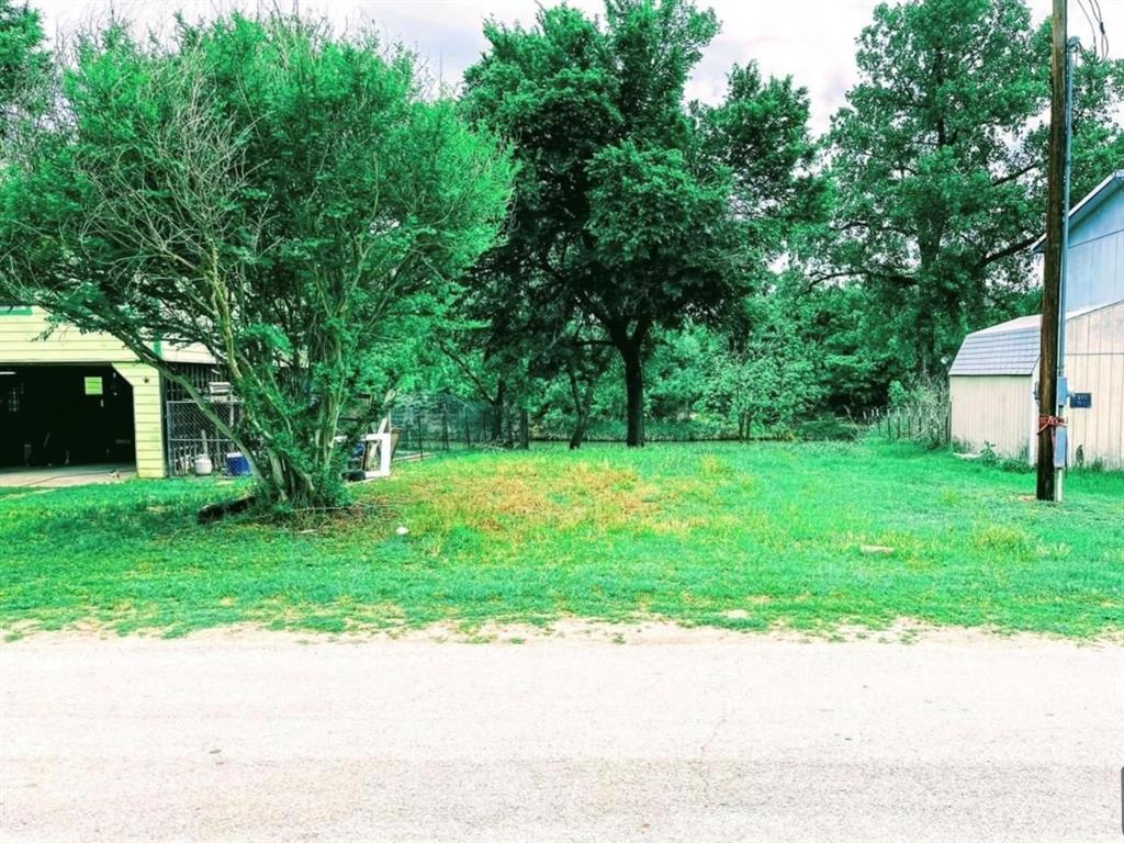 a view of a garden with a house