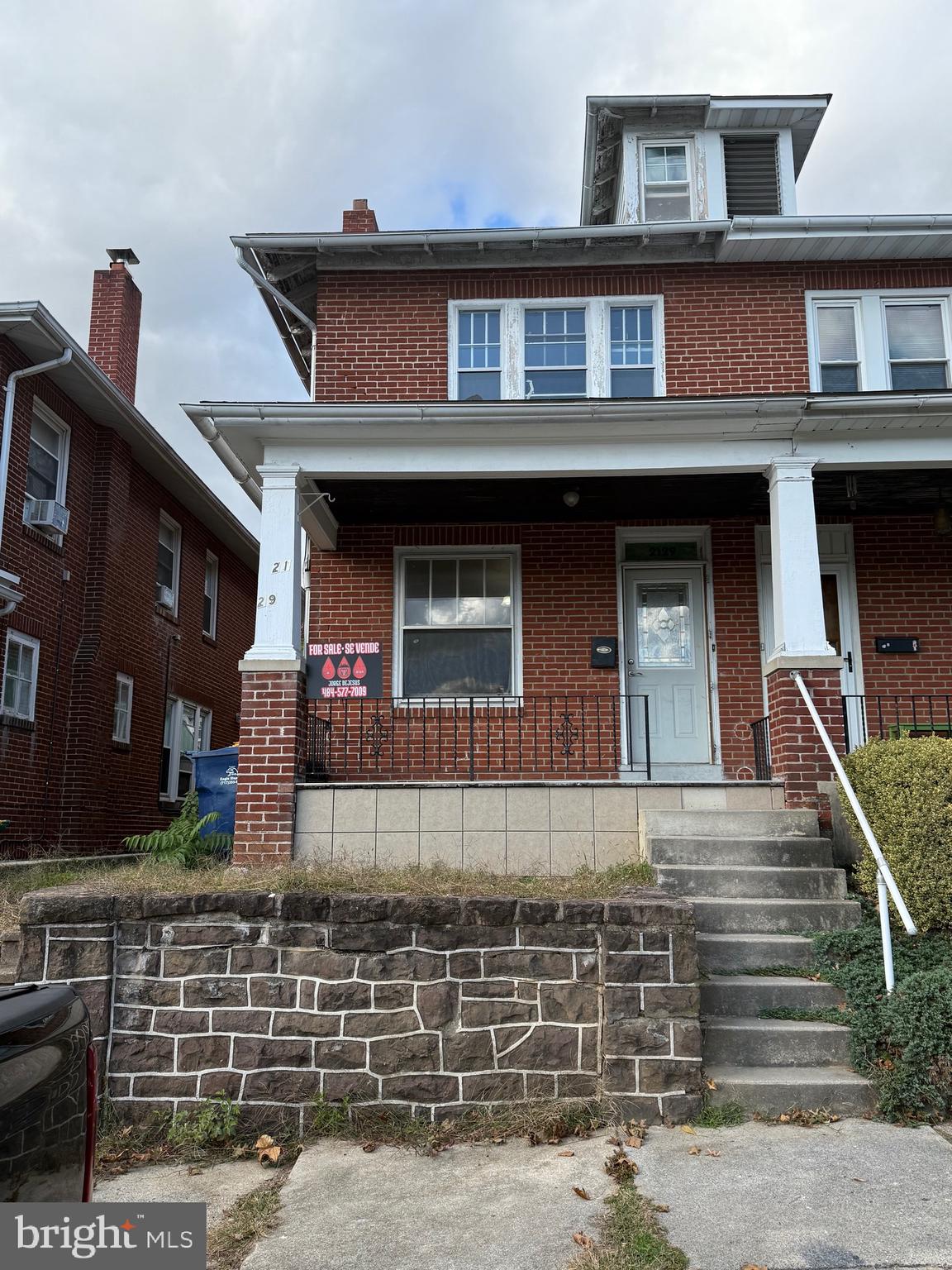 a front view of a house