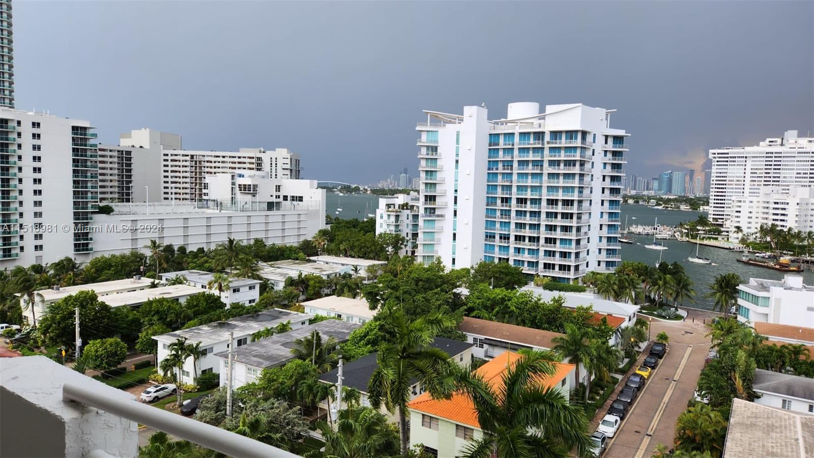 a view of a city with tall buildings