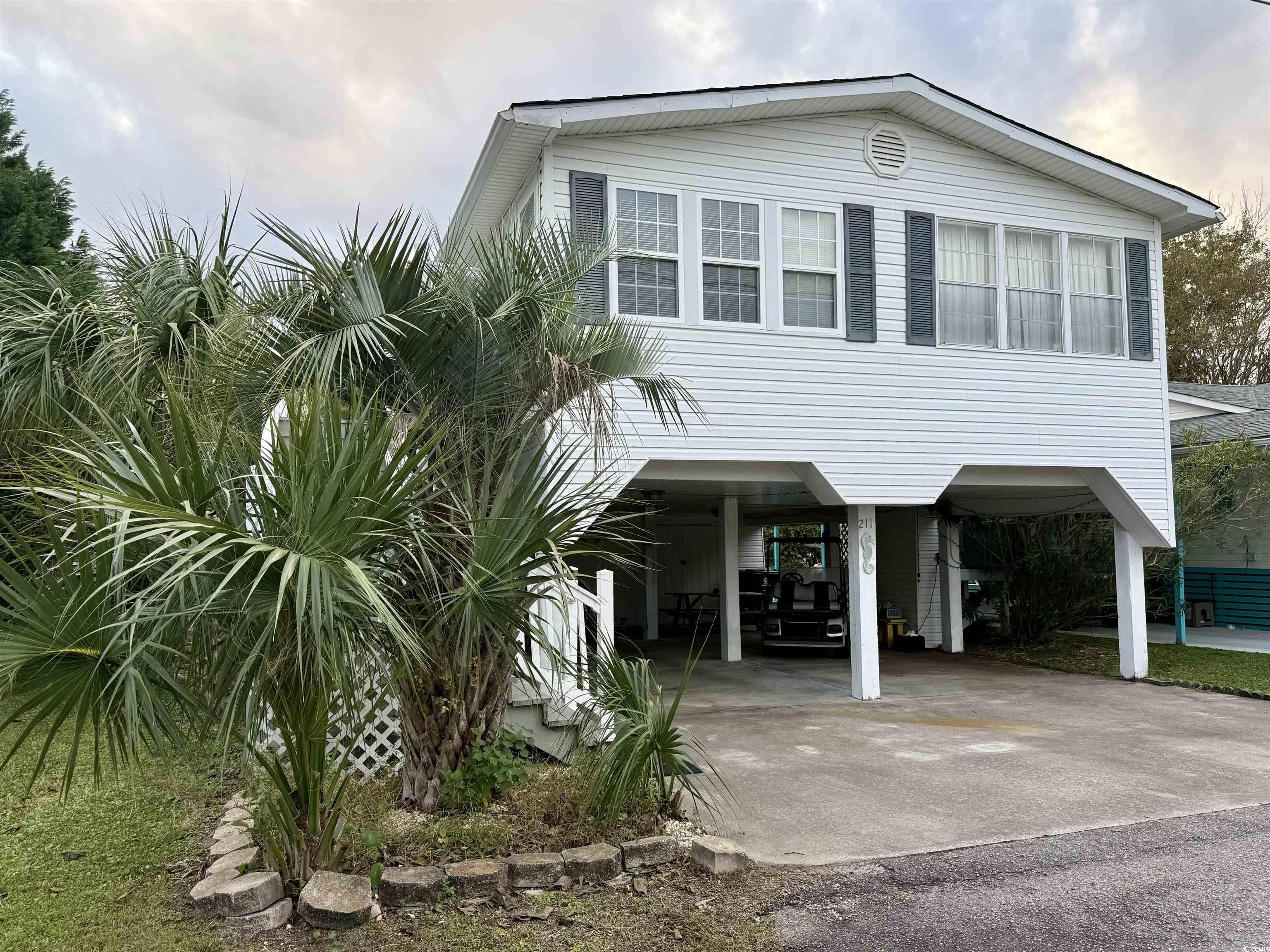 Beach home with a carport