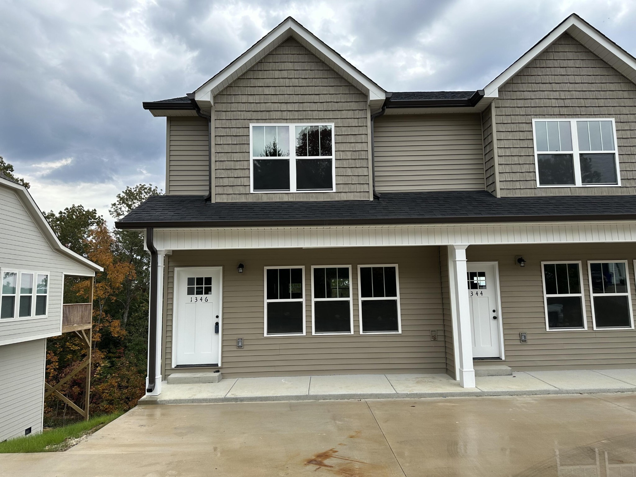 a house that has a window in front of it