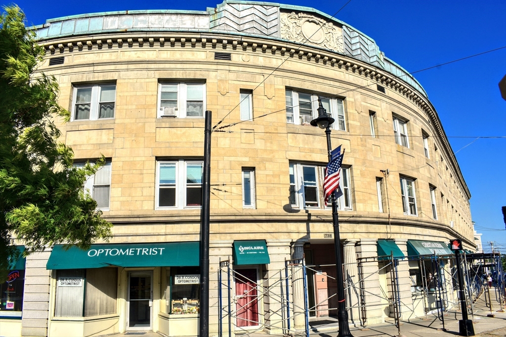 a front view of a building