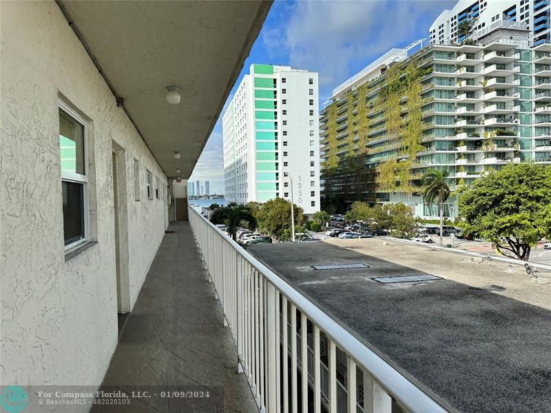 a view of a balcony