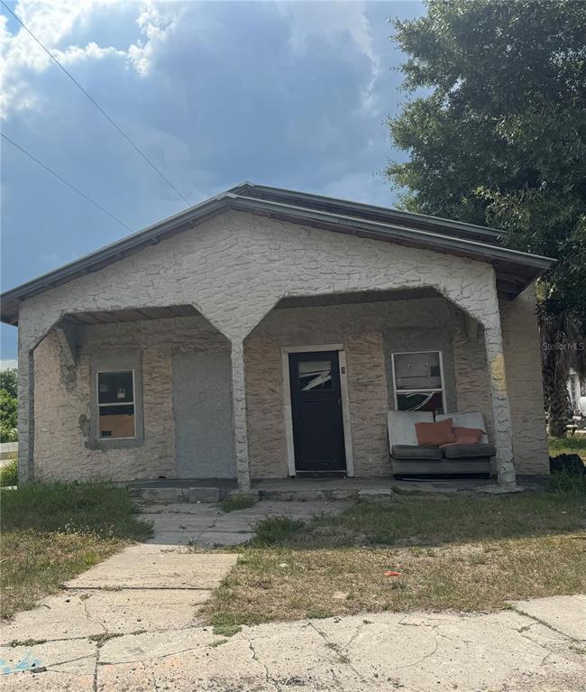 a front view of a house