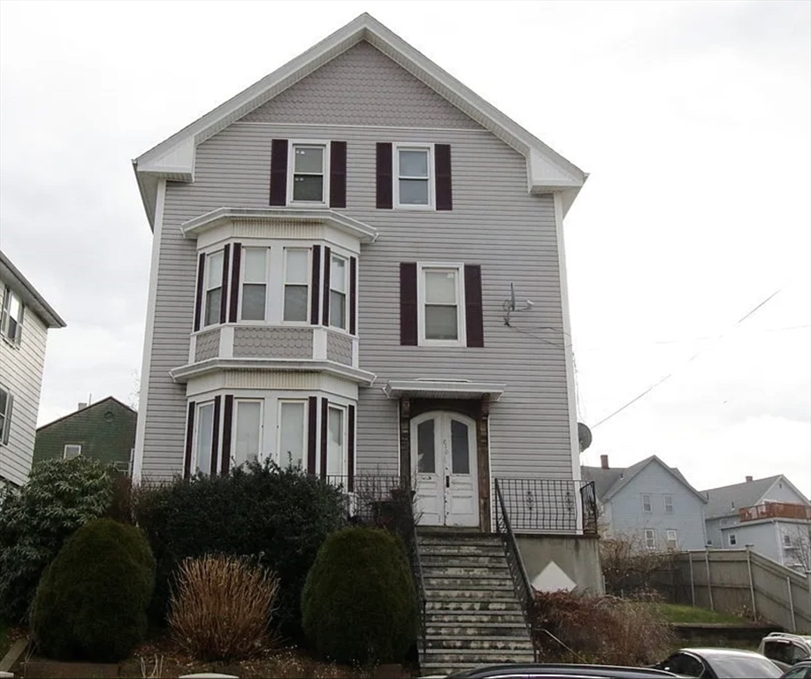 a front view of a house